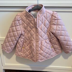 Janie and Jack Light Pink Quilted Puffer Jacket